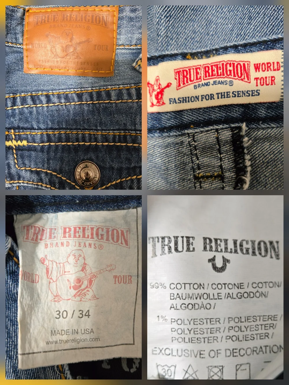 Vintage ​True Religion Big T Low Slung Baggy Relaxed-Fit Size 27-28 - Picture 11 of 11